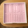 Necklace & chain tray – 18 slots in blush pink velvet – Blush Pink jewellery safe drawer design | Jewelry safe Abu Dhabi & Dubai