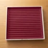 Ivory & Burgundy Jewellery Safe – Ring roll tray Drawer Design Ring roll tray in burgundy velvet – Ivory & Burgundy jewellery safe drawer design | Jewelry safe Abu Dhabi & Dubai