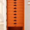 Ivory & Orange luxury jewellery safe with 10 leather drawers – view 3 – Safe World UAE Abu Dhabi