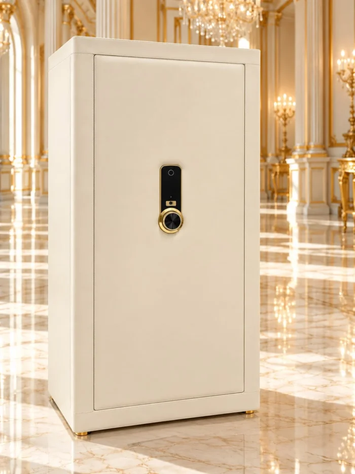 Ivory & Orange luxury jewellery safe with 10 leather drawers – view 5 – Safe World UAE Abu Dhabi