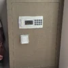 Mocha Brown Jewellery Safe – Closed Mocha Brown leather jewellery safe closed with digital keypad lock – Jewelry safe UAE
