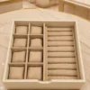 Watch pillow and ring roll drawer in beige suede – Ivory Cream jewellery safe drawer design | Jewelry safe Dubai & Abu Dhabi